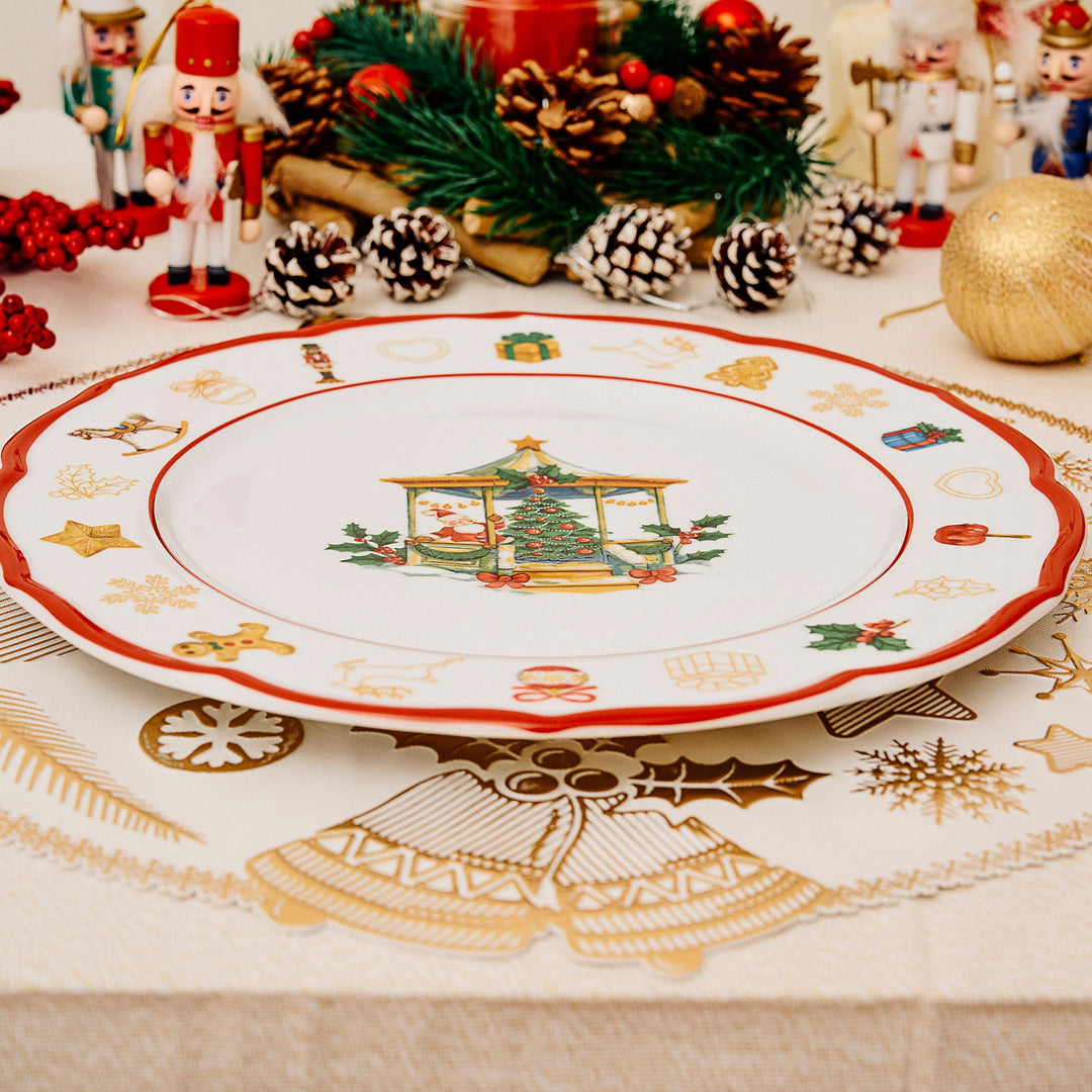 Set 6 Sottopiatti Natalizi – Merry Christmas Bianco & Oro | Luminosi ed Eleganti