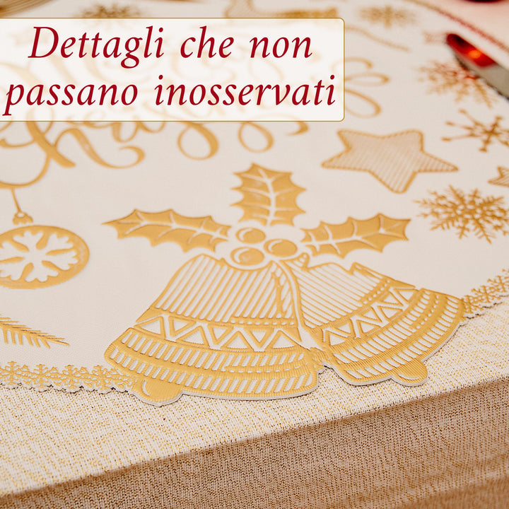 Set 6 Sottopiatti Natalizi – Merry Christmas Bianco & Oro | Luminosi ed Eleganti