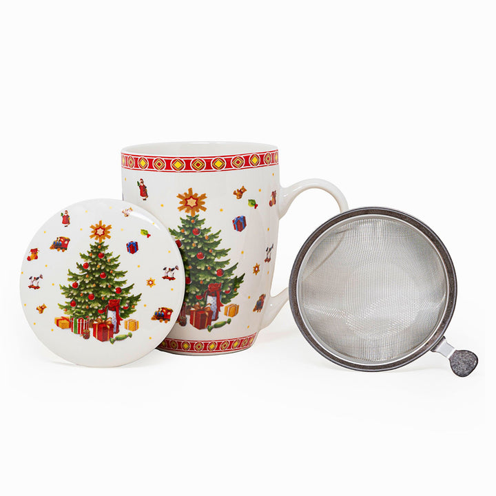 Tisaniera Natalizia 330 ml con Filtro e Coperchio – Christmas Tree | Coccole d’Inverno