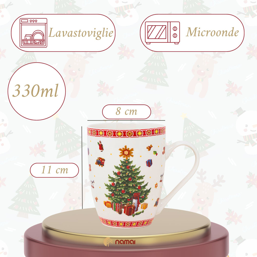 Tisaniera Natalizia 330 ml con Filtro e Coperchio – Christmas Tree | Coccole d’Inverno