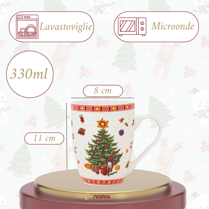 Tisaniera Natalizia 330 ml con Filtro e Coperchio – Christmas Tree | Coccole d’Inverno