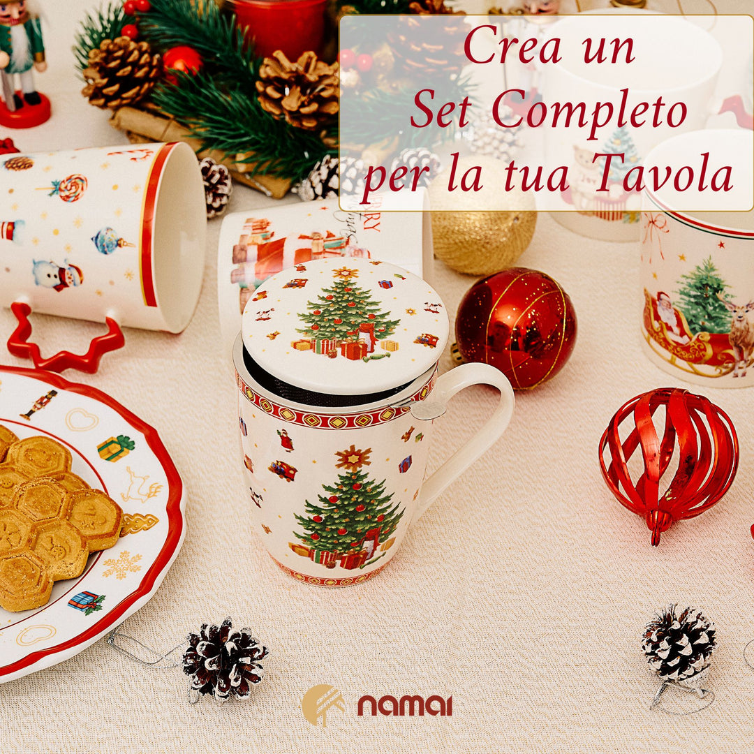 Tisaniera Natalizia 330 ml con Filtro e Coperchio – Christmas Tree | Coccole d’Inverno