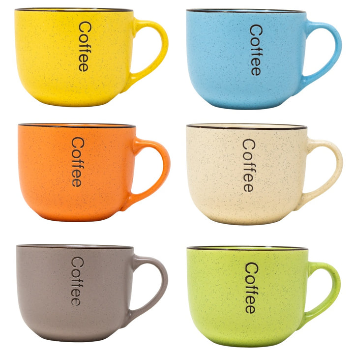 Set 6 Tazza Colazione Grande 6 colori misti