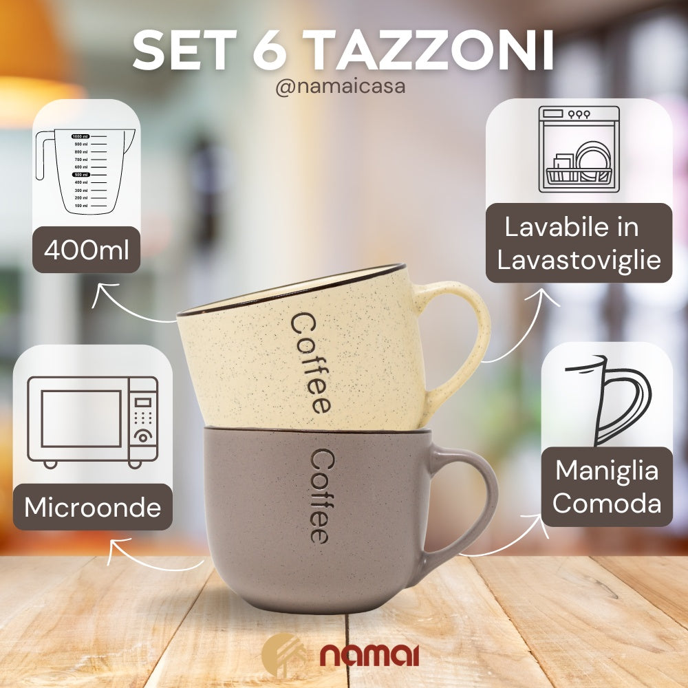 2 Tazza bianca e grigia Colazione Grande caratteristiche (33634056) (38867696)