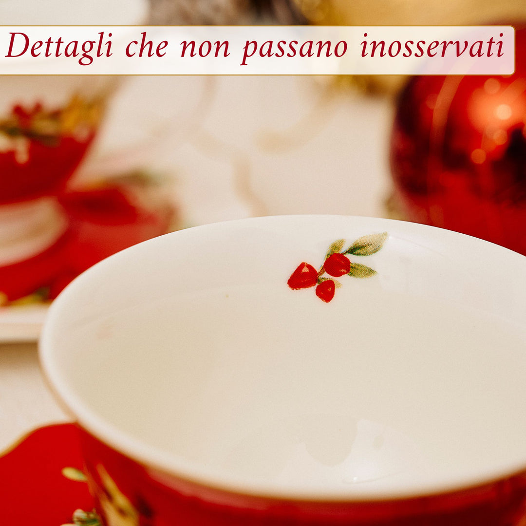 Set 2 Tazzine Caffè 50 ml con Piattino – Carol | Eleganza Natalizia