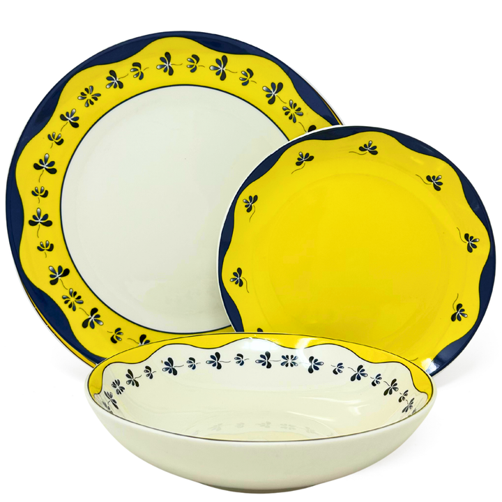 Servizio Piatti in Porcellana 6 Persone - Set Piatti 18 Pezzi - Mantovano