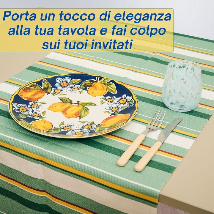 Servizio Piatti in Porcellana 6 Persone - Set Piatti 18 Pezzi - Lemon Blu