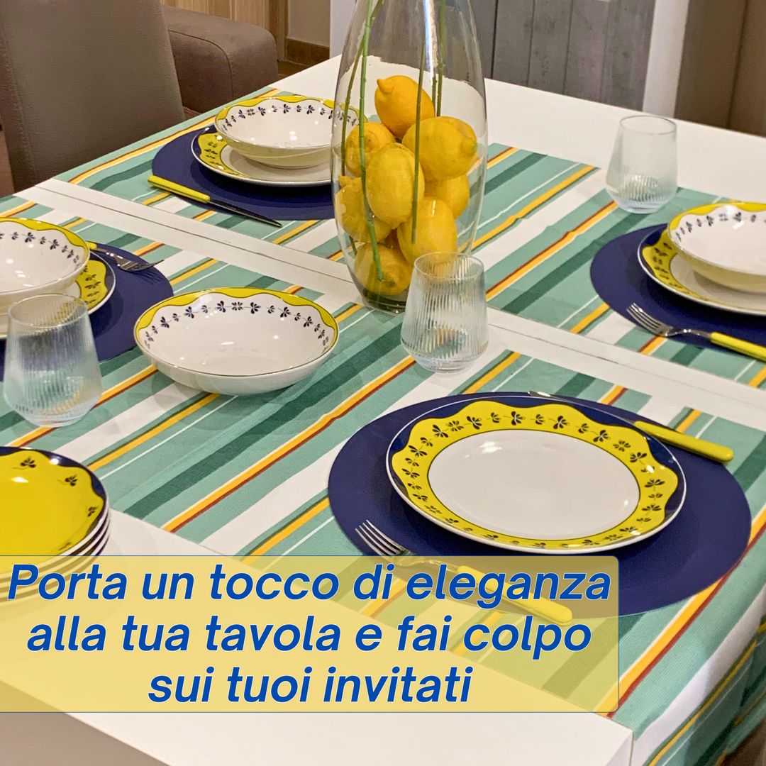 Servizio Piatti in Porcellana 6 Persone - Set Piatti 18 Pezzi - Mantovano