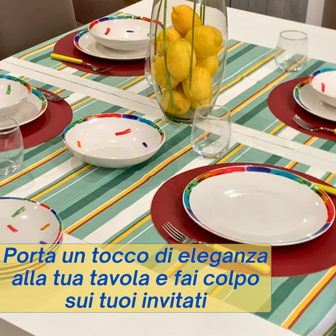 Servizio Piatti in Porcellana 6 Persone - Set Piatti 18 Pezzi - Arcobaleno