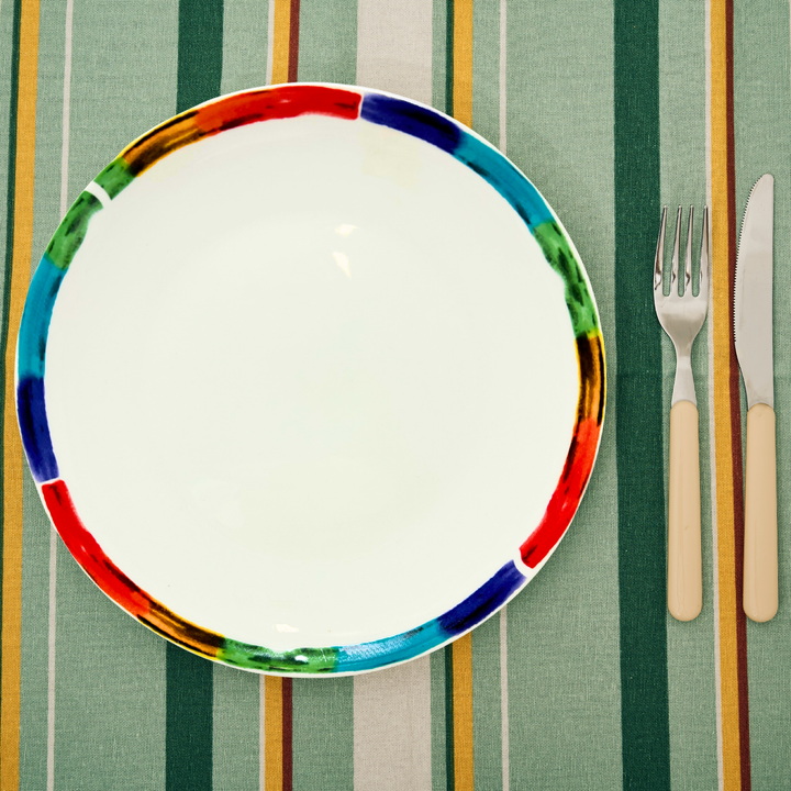 Servizio Piatti in Porcellana 6 Persone - Set Piatti 18 Pezzi - Arcobaleno
