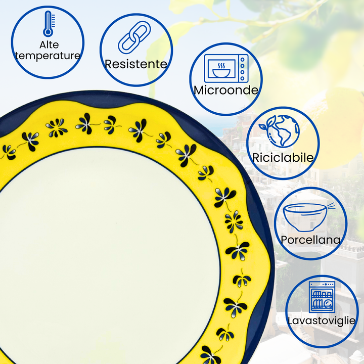 Servizio Piatti in Porcellana 6 Persone - Set Piatti 18 Pezzi - Mantovano