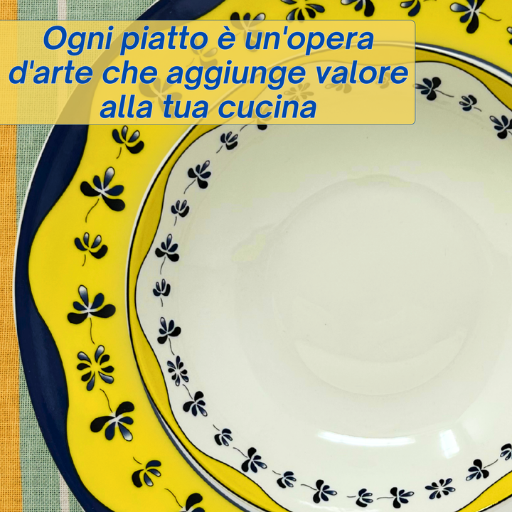 Servizio Piatti in Porcellana 6 Persone - Set Piatti 18 Pezzi - Mantovano
