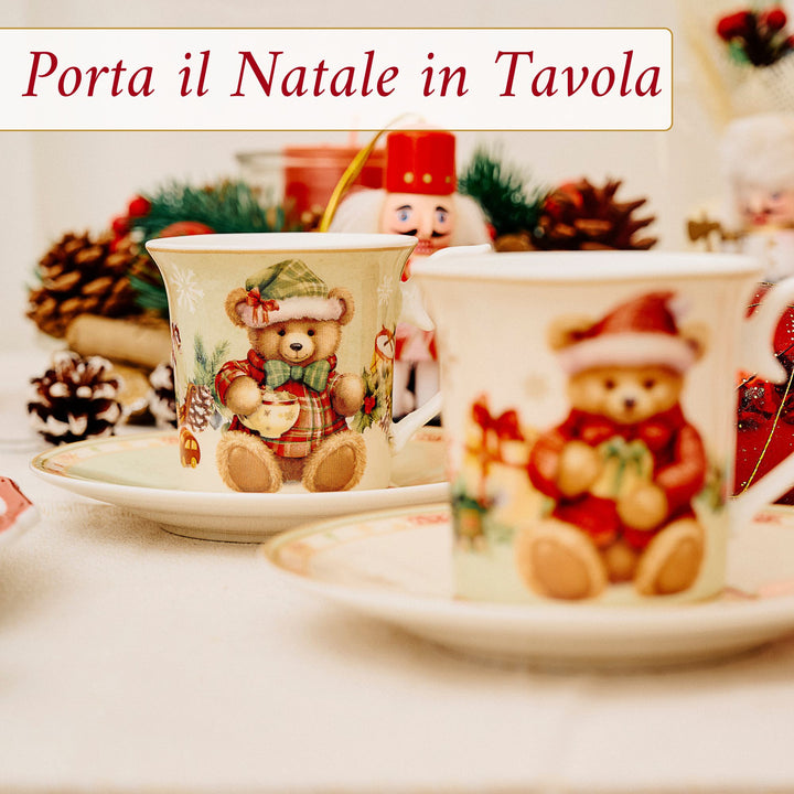 Set 2 Tazzine Caffè 50 ml con Piattino – Coccole | Dolcezza al Mattino