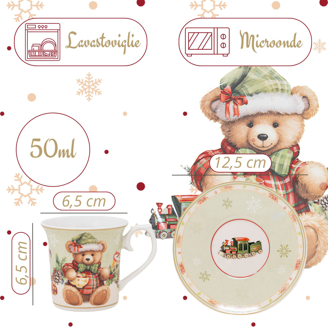Set 2 Tazzine Caffè 50 ml con Piattino – Coccole | Dolcezza al Mattino