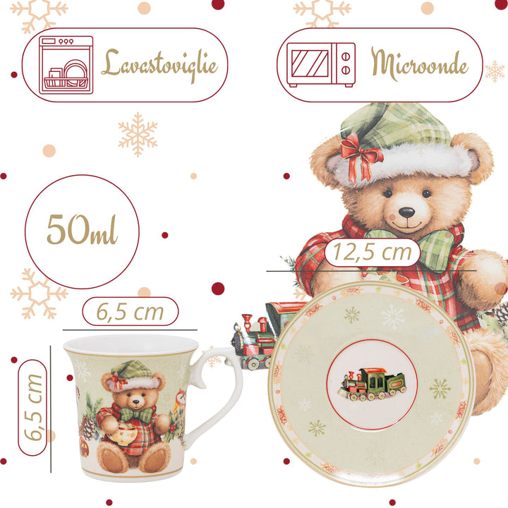 Set 2 Tazzine Caffè 50 ml con Piattino – Coccole | Dolcezza al Mattino