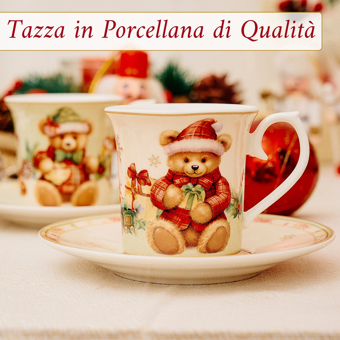 Set 2 Tazzine Caffè 50 ml con Piattino – Coccole | Dolcezza al Mattino