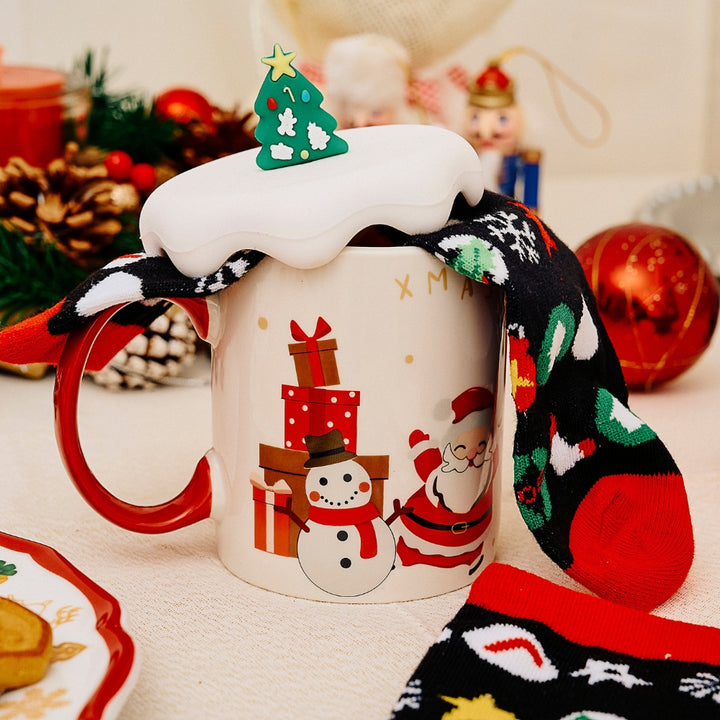 Set di Tazza Colazione Natale e Calze Natalizie | Regalo Natale