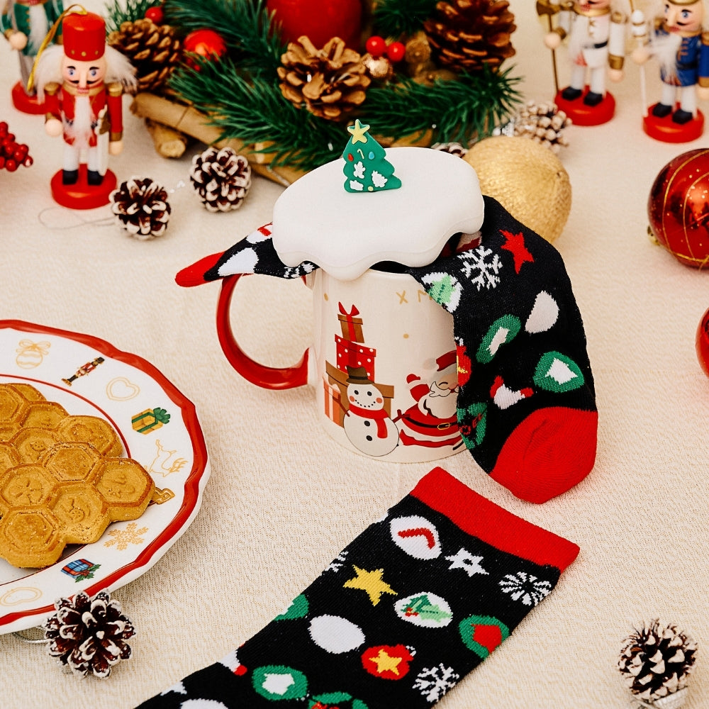 Set di Tazza Colazione Natale e Calze Natalizie | Regalo Natale