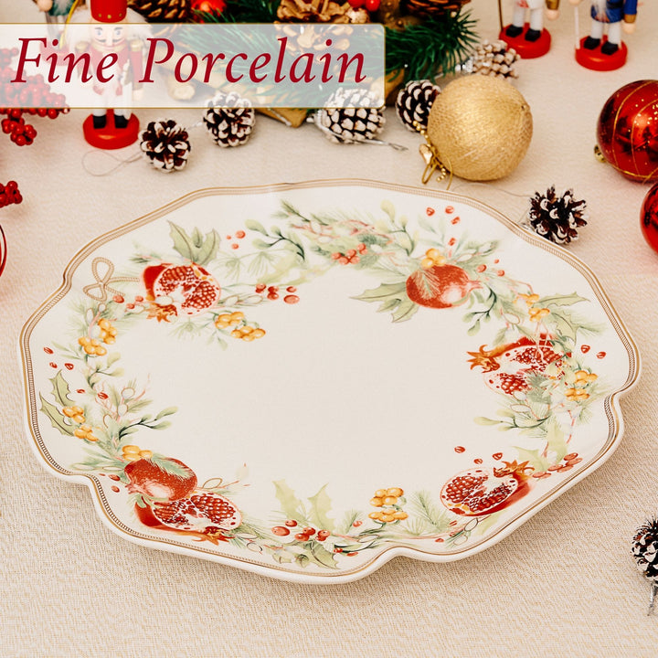 Piatto Panettone 30 cm – Carol | Eleganza Natalizia in Porcellana