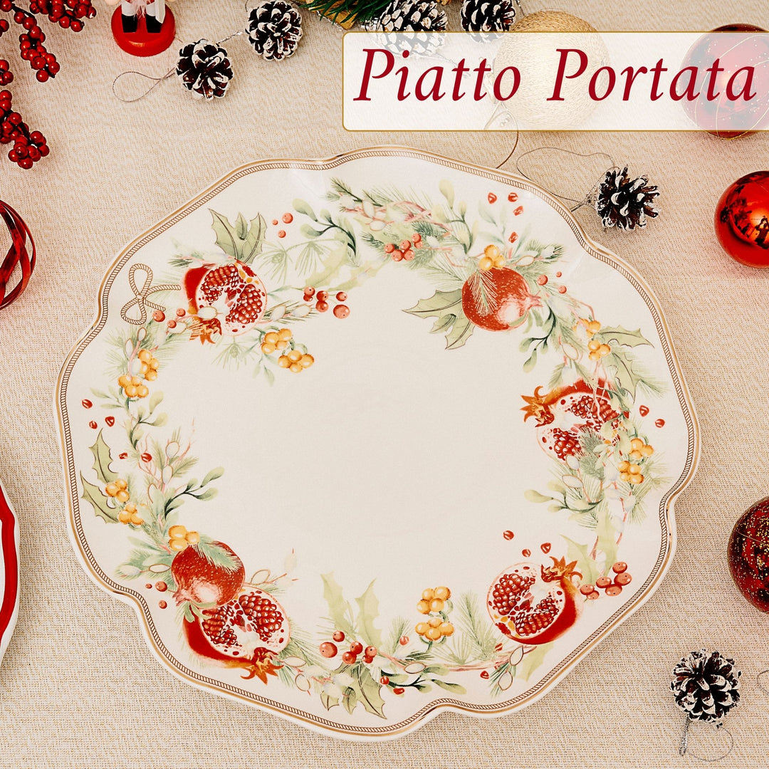 Piatto Panettone 30 cm – Carol | Eleganza Natalizia in Porcellana