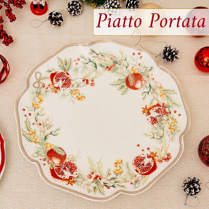 Piatto Panettone 30 cm – Carol | Eleganza Natalizia in Porcellana