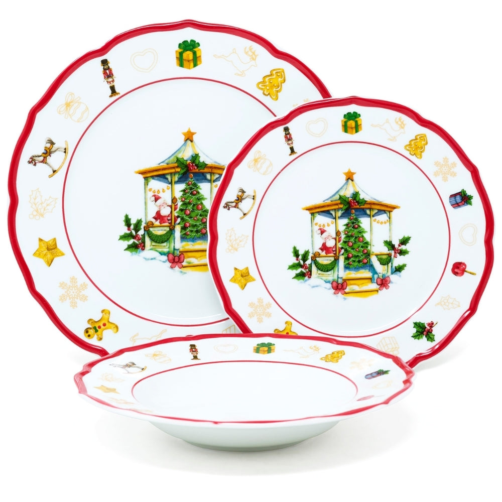 Servizio Piatti Natalizi 18 Pezzi – Christmas Gazebo | Stile e Tradizione