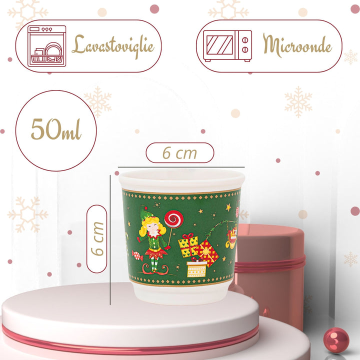 Set 4 Bicchierini Caffè 50 ML - ElfoMagia - | Calore e Tradizione