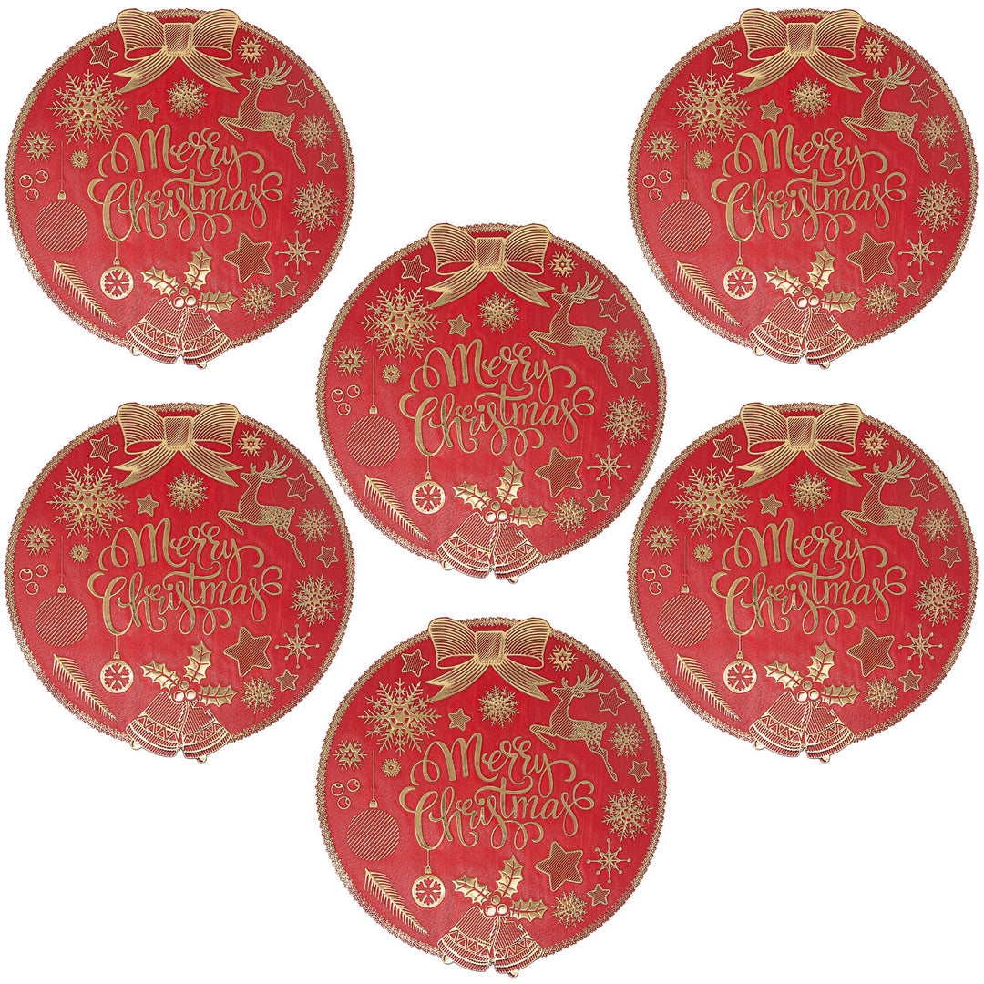 Set 6 Sottopiatti Natalizi – Merry Christmas | Eleganza Rosso & Oro