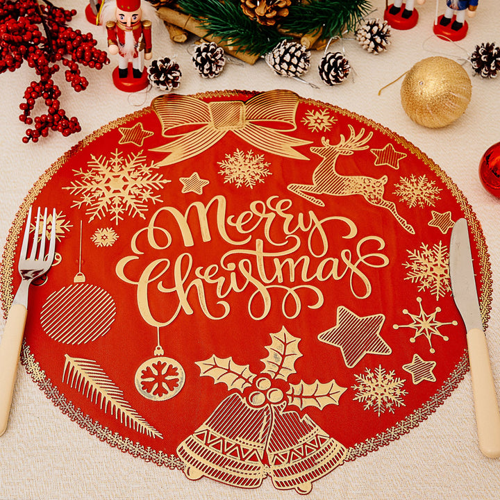 Set 6 Sottopiatti Natalizi – Merry Christmas | Eleganza Rosso & Oro