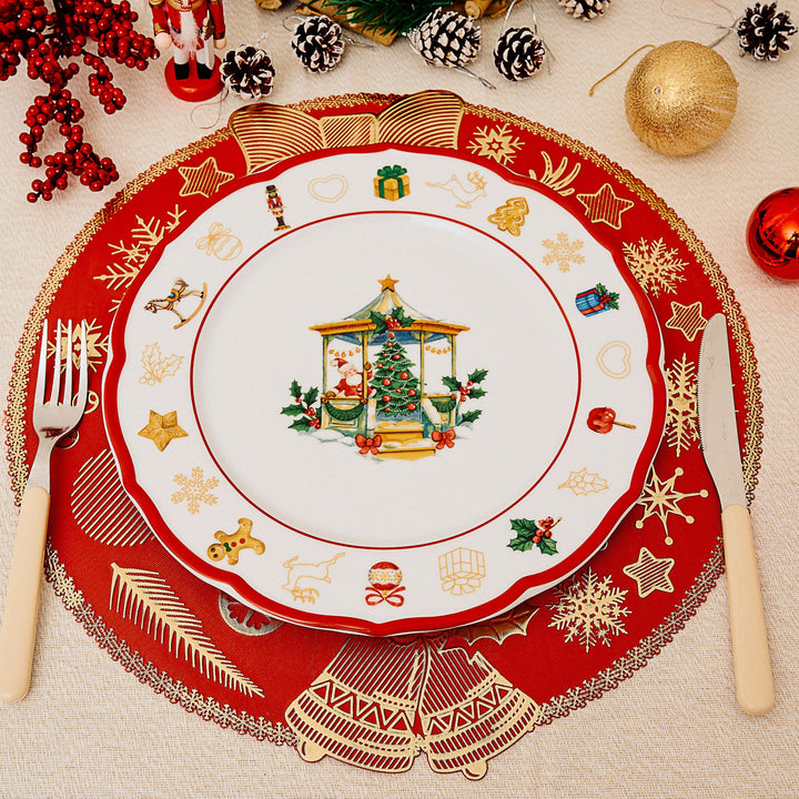 Set 6 Sottopiatti Natalizi – Merry Christmas | Eleganza Rosso & Oro