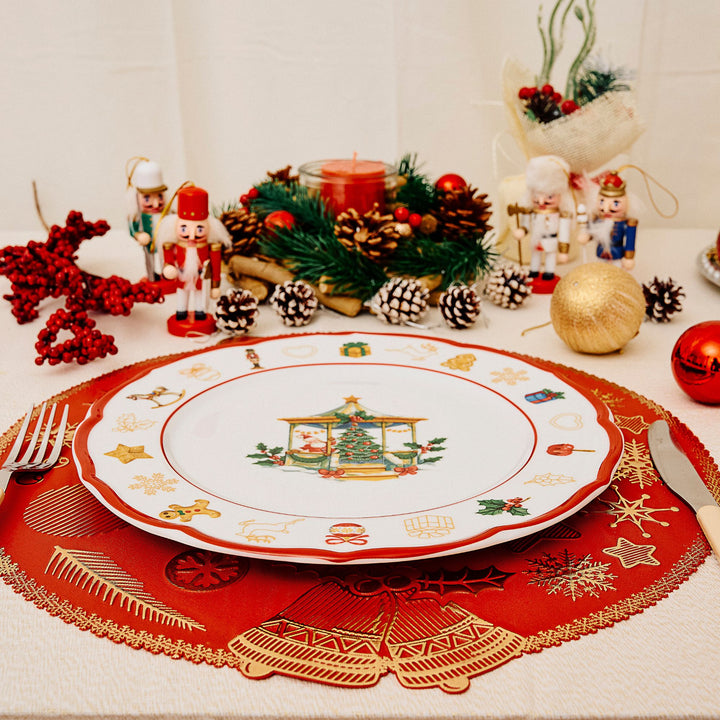 Set 6 Sottopiatti Natalizi – Merry Christmas | Eleganza Rosso & Oro