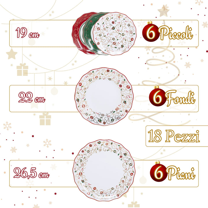 Servizio Piatti 18 Pezzi – Tempo di Festa | Eleganza Natalizia