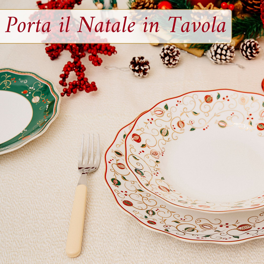Servizio Piatti 18 Pezzi – Tempo di Festa | Eleganza Natalizia