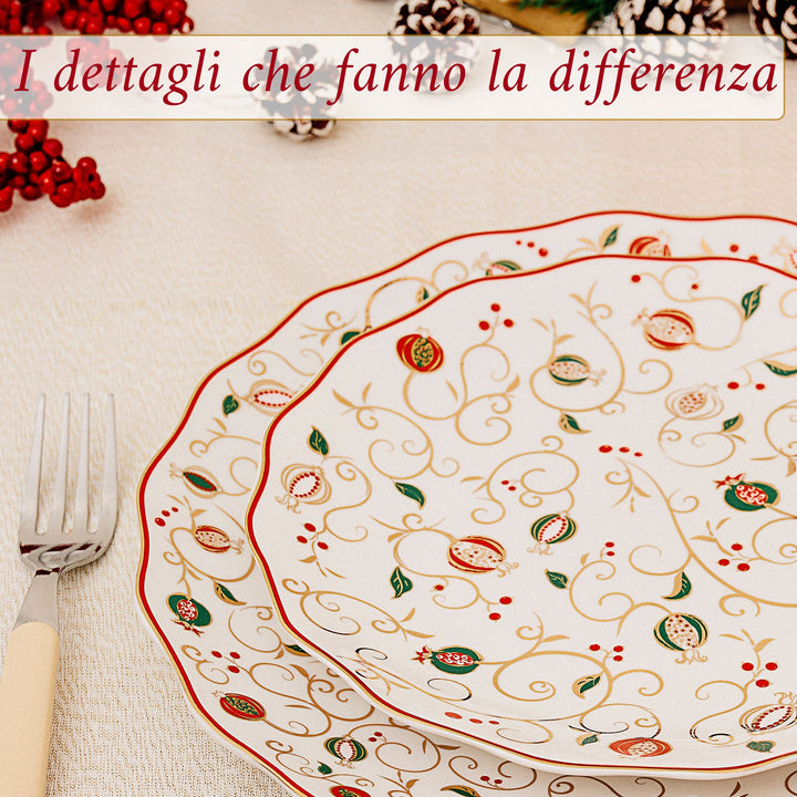 Servizio Piatti 18 Pezzi – Tempo di Festa | Eleganza Natalizia