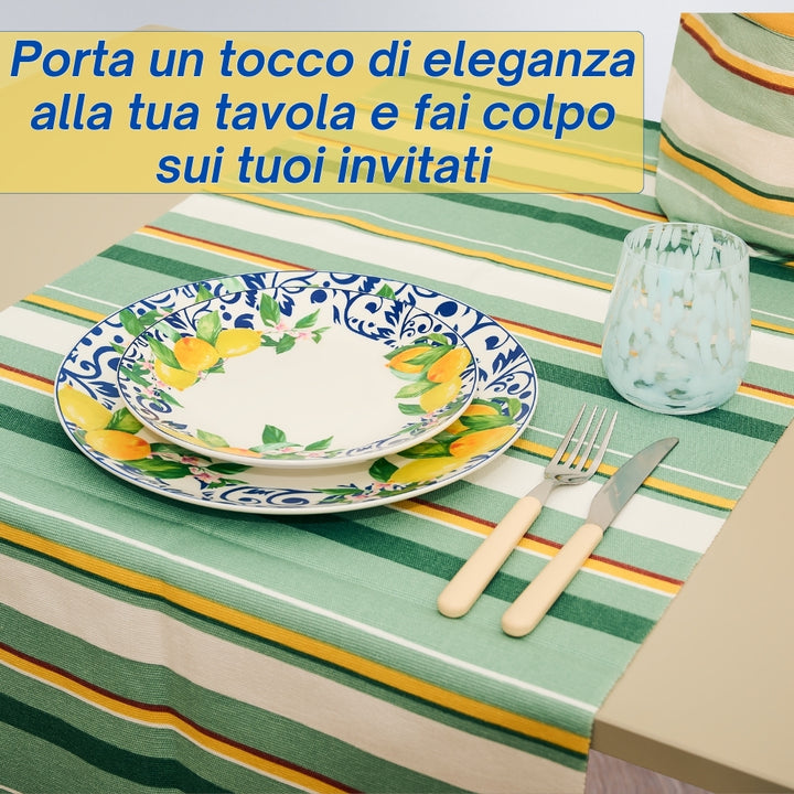 Servizio Piatti in Porcellana 6 Persone - Set Piatti 18 Pezzi - Lemon