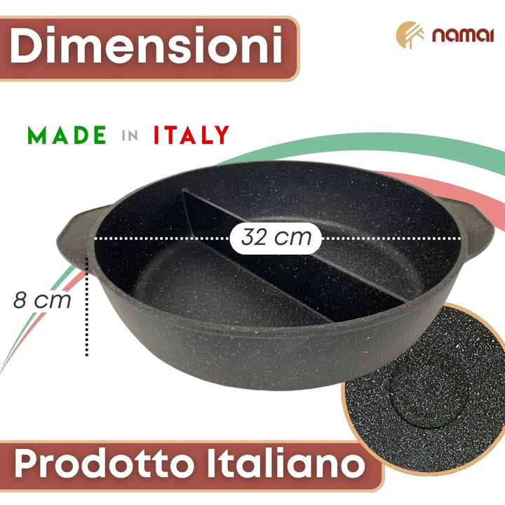 Pentola Divisa In Due Scomparti, 32 CM x 8 CM