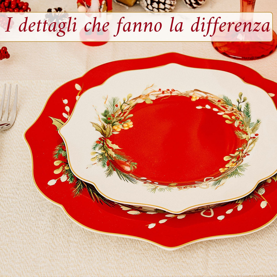 Servizio Piatti 18 Pezzi – Carol | Eleganza e Stile Natalizio