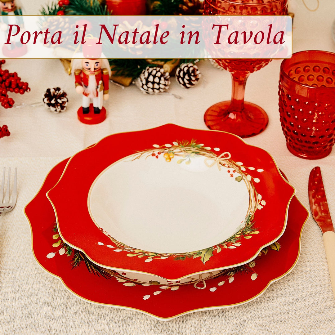Servizio Piatti 18 Pezzi – Carol | Eleganza e Stile Natalizio