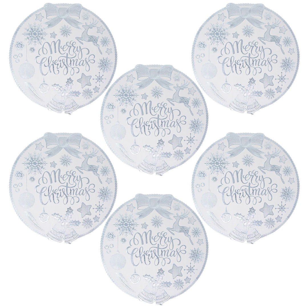 Set 6 Sottopiatti Natalizi – Merry Christmas Bianco & Argento | Eleganza e Stile