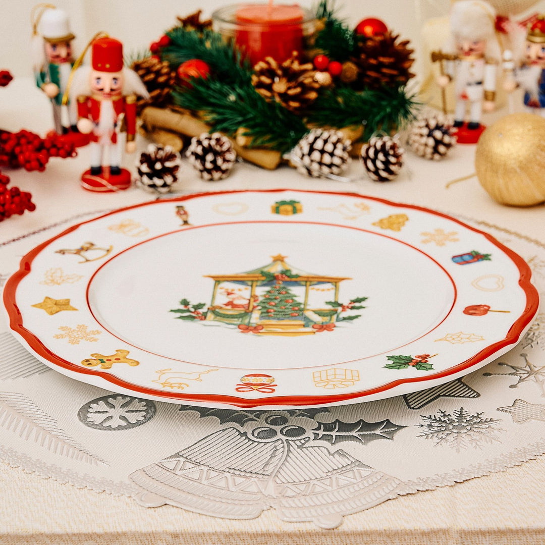 Set 6 Sottopiatti Natalizi – Merry Christmas Bianco & Argento | Eleganza e Stile