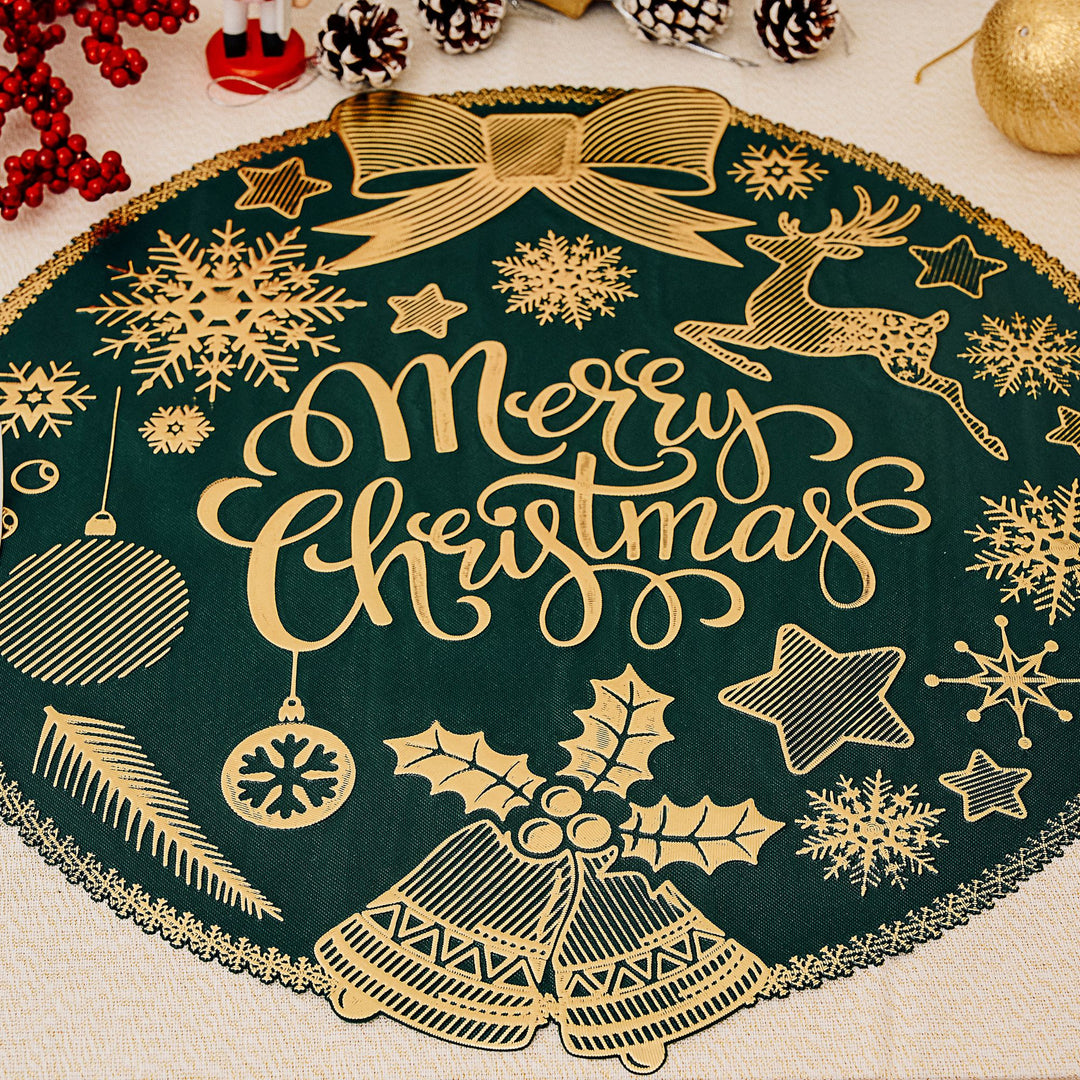 Set 6 Sottopiatti Natalizi – Merry Christmas Verde & Oro | Eleganza Classica