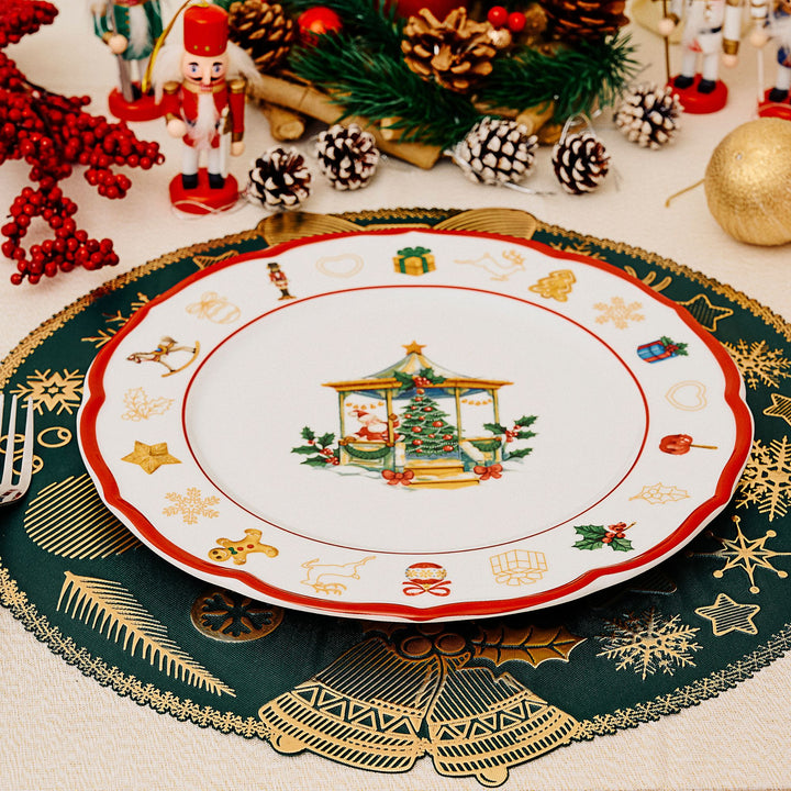 Set 6 Sottopiatti Natalizi – Merry Christmas Verde & Oro | Eleganza Classica
