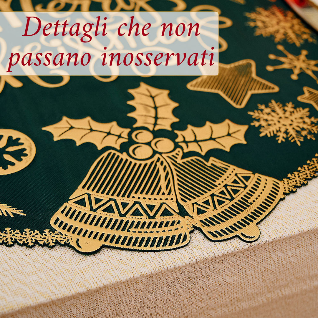 Set 6 Sottopiatti Natalizi – Merry Christmas Verde & Oro | Eleganza Classica