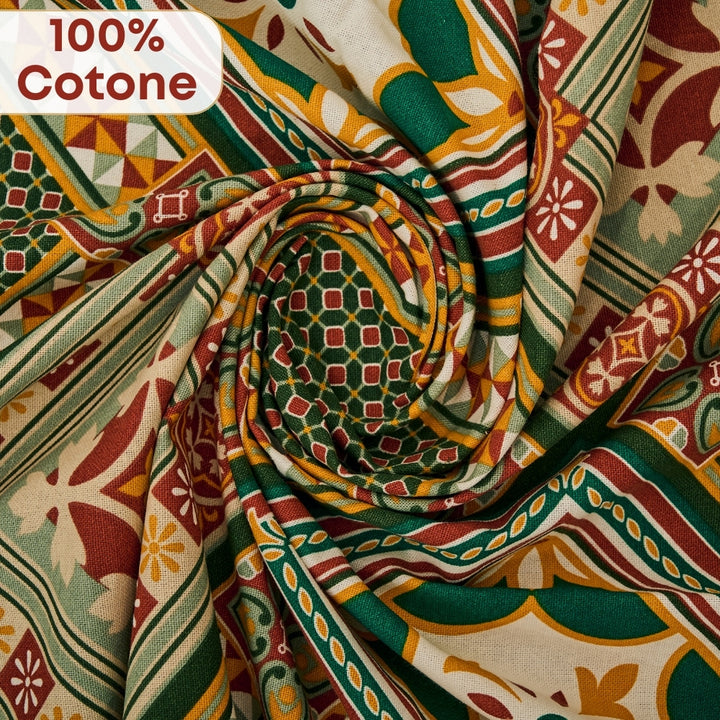 Set 9 Pezzi Cementine Rosso, 100% Cotone, Lavabili in Lavatrice, Resistenti al Calore, Tovaglia Cotone, Runner Tavolo, Set Presine da Cucina e Strofinacci
