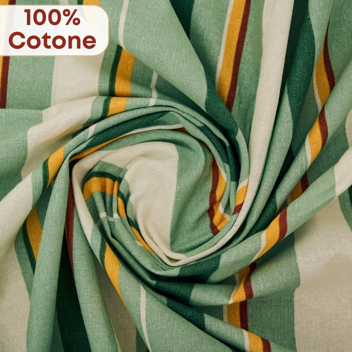 Set 8 Pezzi Cementine Righe, 100% Cotone, Lavabili in Lavatrice, Resistenti al Calore, Tovaglia Cotone, Runner Tavolo, Set Presine da Cucina e Strofinacci