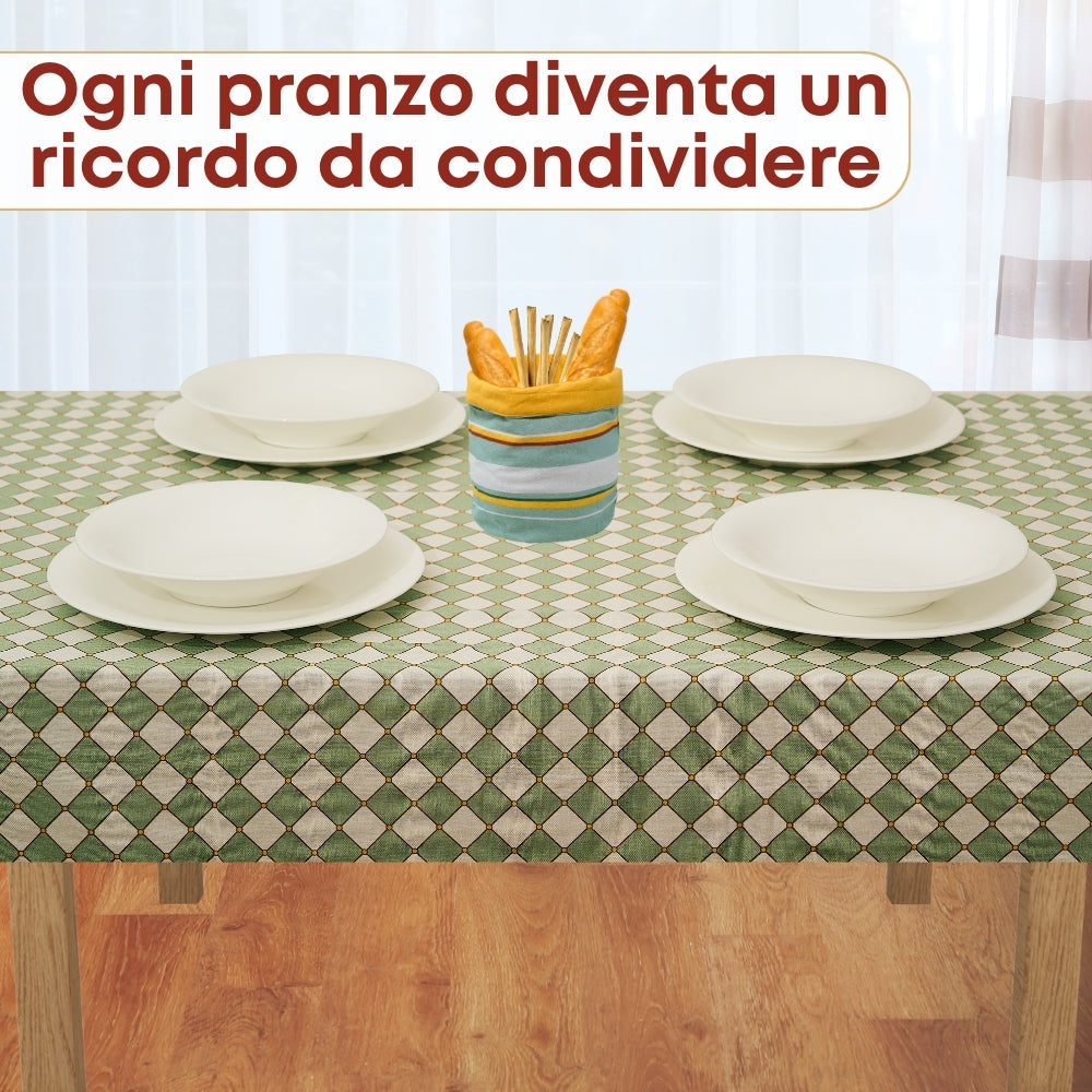 Set 8 Pezzi Cementine Rombi, 100% Cotone, Lavabili in Lavatrice, Resistenti al Calore, Tovaglia Cotone, Runner Tavolo, Set Presine da Cucina e Strofinacci