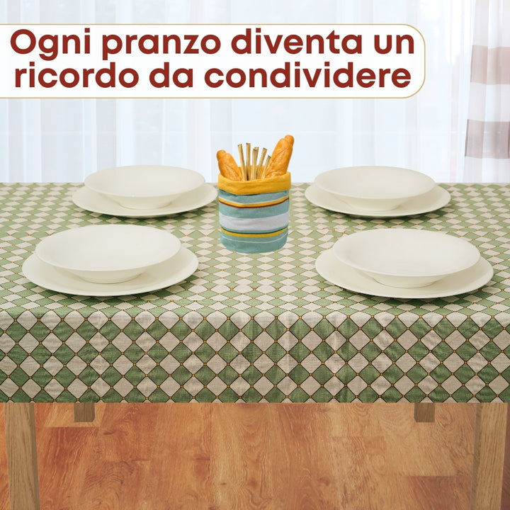 Set 8 Pezzi Cementine Rombi, 100% Cotone, Lavabili in Lavatrice, Resistenti al Calore, Tovaglia Cotone, Runner Tavolo, Set Presine da Cucina e Strofinacci