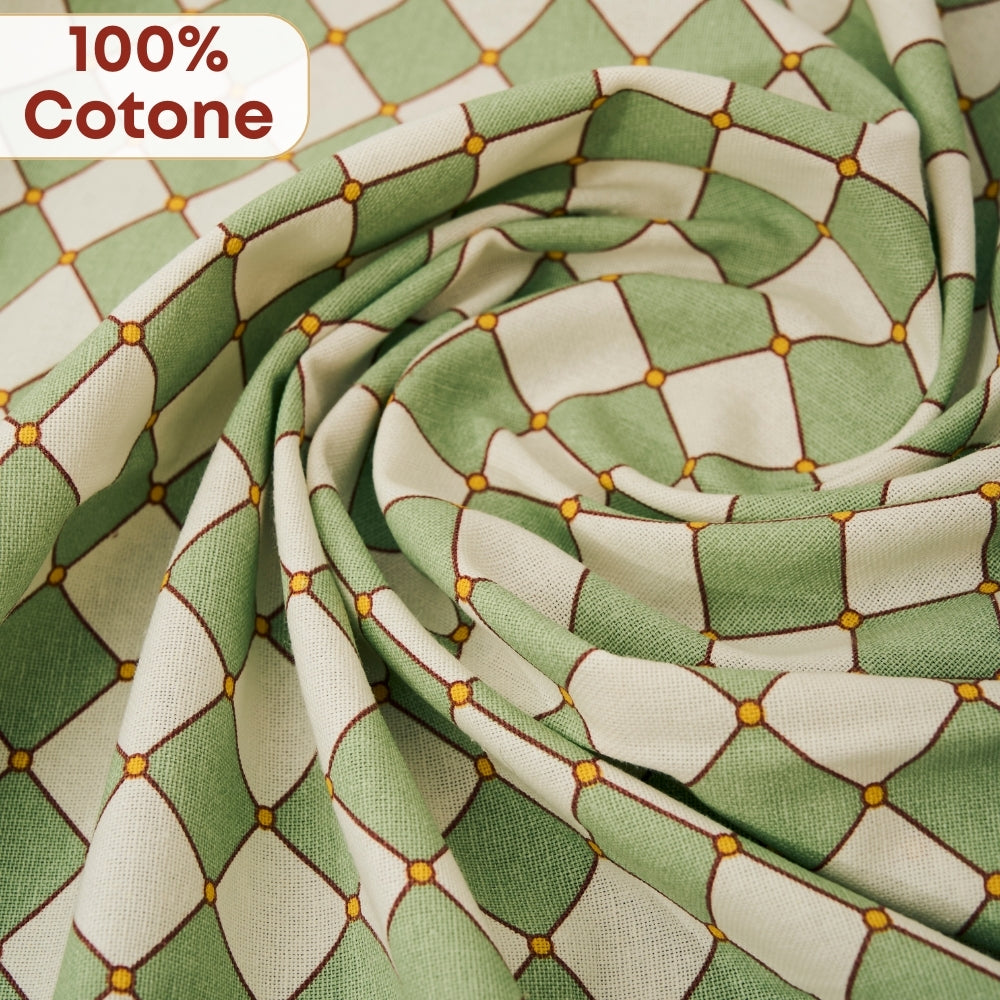 Set 8 Pezzi Cementine Rombi, 100% Cotone, Lavabili in Lavatrice, Resistenti al Calore, Tovaglia Cotone, Runner Tavolo, Set Presine da Cucina e Strofinacci