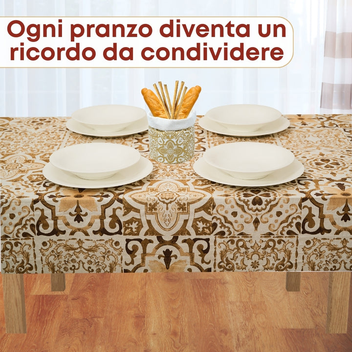 Set 6 Pezzi Excalibur Oro, 100% Cotone, Lavabili in Lavatrice, Resistenti al Calore, Tovaglia Cotone, Runner Tavolo, Presine da Cucina, Guanti Forno