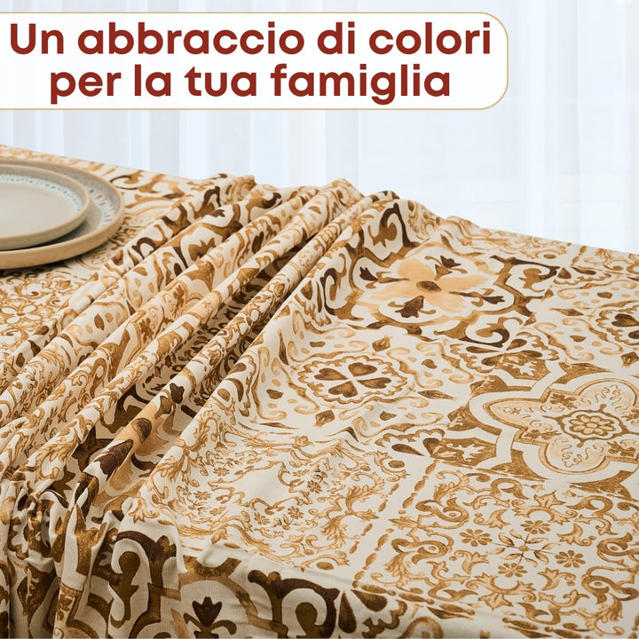 Set 6 Pezzi Excalibur Oro, 100% Cotone, Lavabili in Lavatrice, Resistenti al Calore, Tovaglia Cotone, Runner Tavolo, Presine da Cucina, Guanti Forno